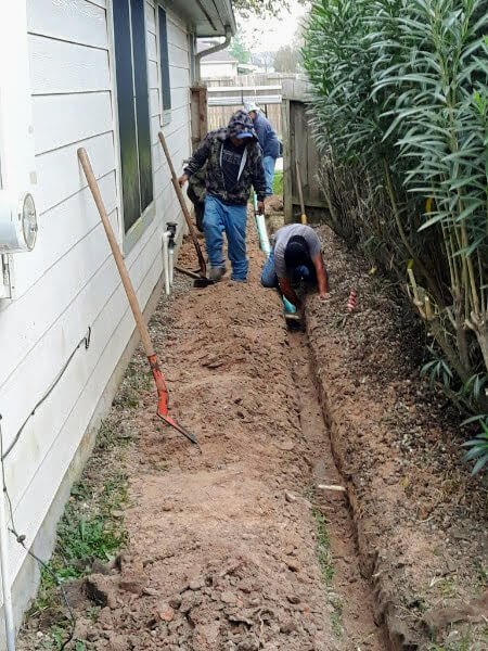 Side yard drain installation Houston TX